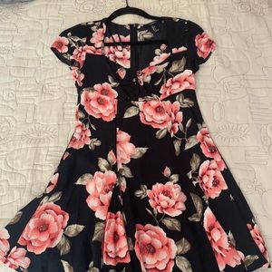 Black floral forever 21 dress S